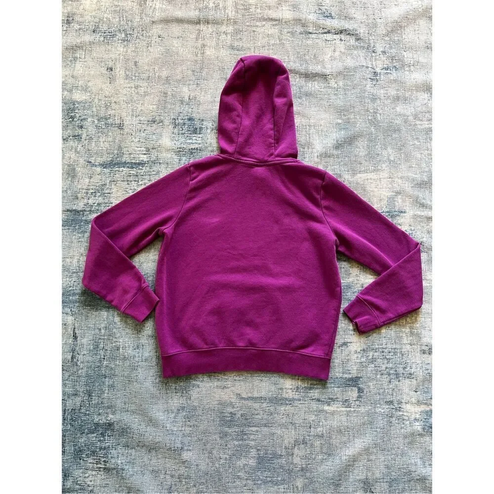 Nike Fuchsia Purple White Logo Club Pullover Fleece Hoodie Women's Small